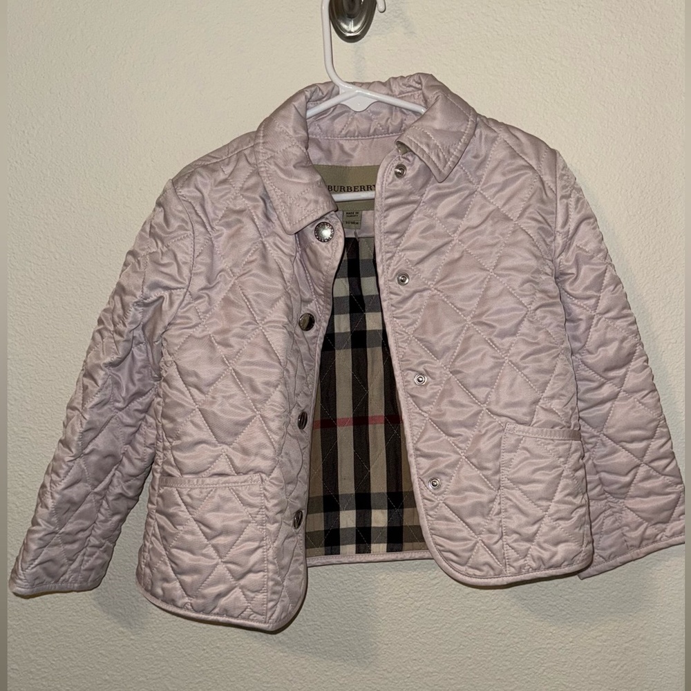 Burberry Kids Light Pink Quilted Jacket